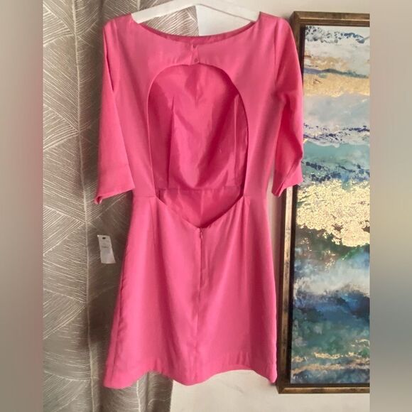 Literature Noir  Mini Dress Womens Size XS Pink Chic Cocktail with Open Back New - Picture 2 of 15
